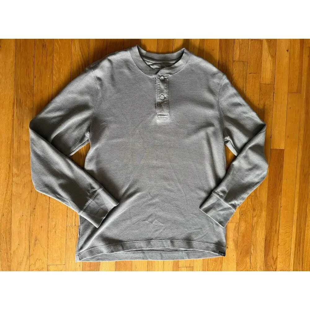 Eddie Bauer, Thermal Henley Waffle Knit - Large - Light Brown, Dexter Kill Shirt